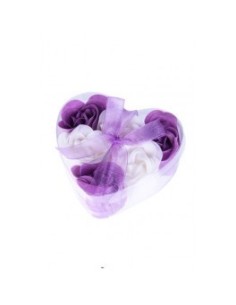 6 Flores de Jabón en estuche Corazón