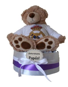 Tarta de pañales Real Madrid Osito