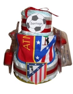 Tarta de pañales Atlético de Madrid Grande