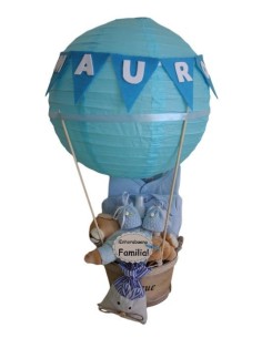 Cesta Globo Azul Rosa