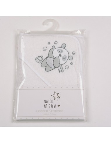 Capa de baño osito panda blanca