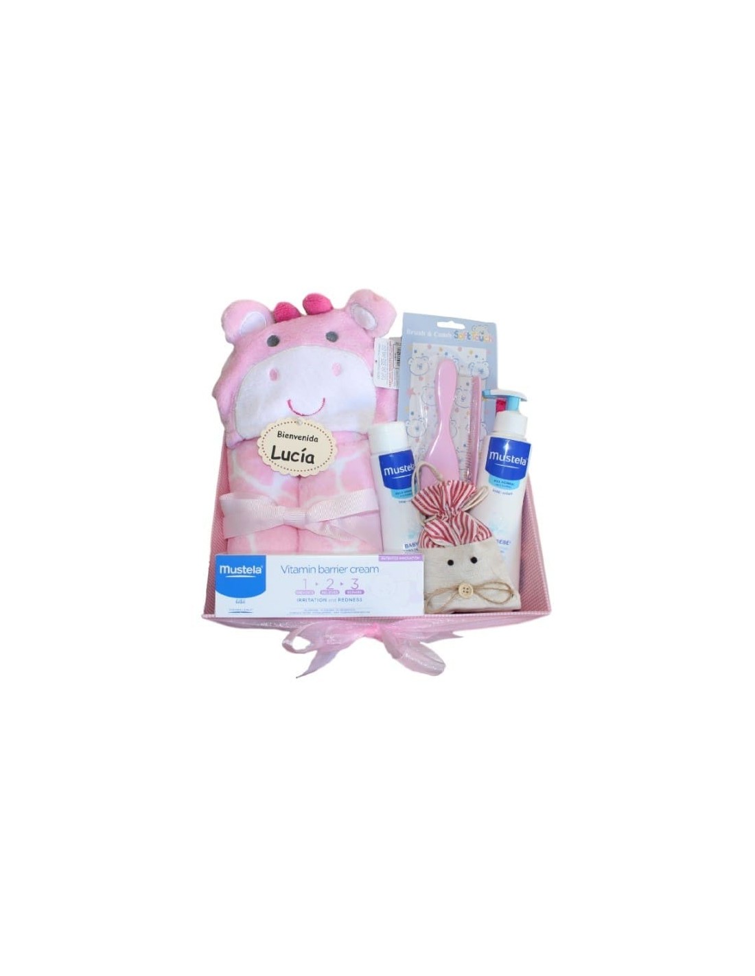 Cesta productos Mustela rosa by MomentosGourmet Añade tu
