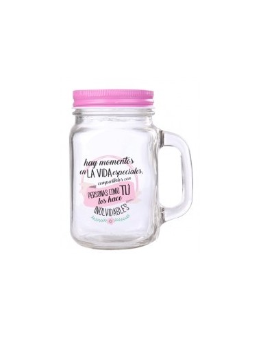 JARRA CRISTAL CON CAÑA "MOMENTOS ESPECIALES"