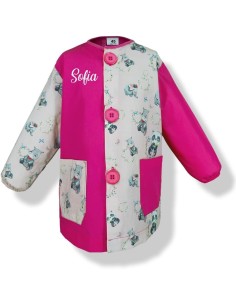 Bata molona fucsia con estampado de pandas