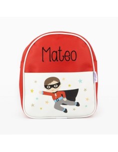 Mochila escolar super héroe personalizada nombre
