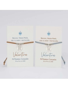 Tarjetón Comunión pulsera Virgen María stda.