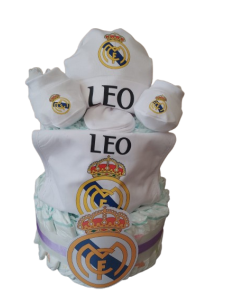 Tarta de Pañales Real Madrid para recién nacido