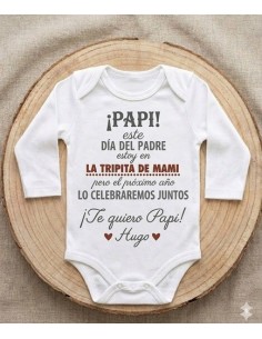 Body día del padre tripita mamá marrón