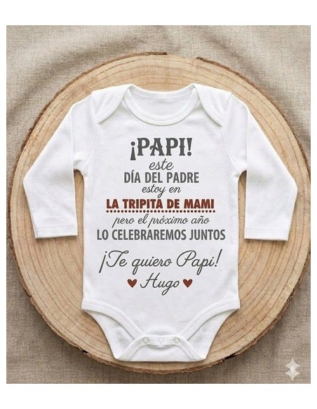 Body día del padre tripita mamá marrón