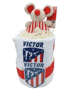 Tarta de pañales Atlético de Madrid, regalo bebe Atletico de Madrid