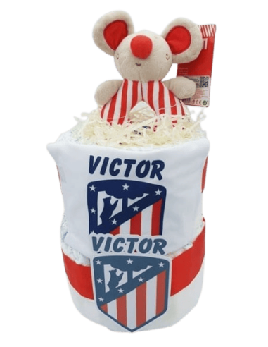 Tarta de pañales Atlético de Madrid, regalo bebe Atletico de Madrid