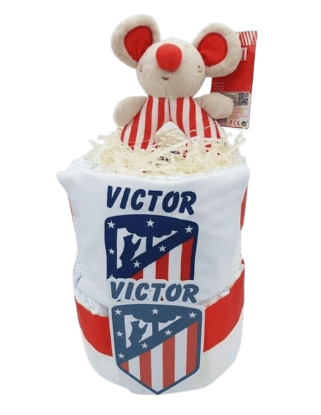 Tarta de pañales Atlético de Madrid, regalo bebe Atletico de Madrid