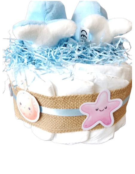 Tarta de pañales Ballena Gemelos