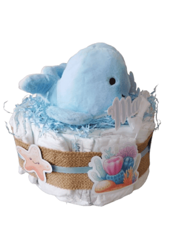 Tarta de pañales Ballena Gemelos