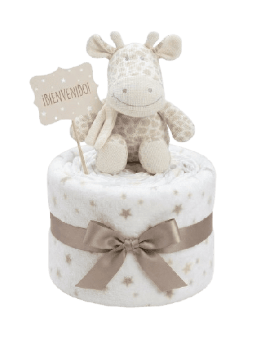 Tarta de pañales jirafa