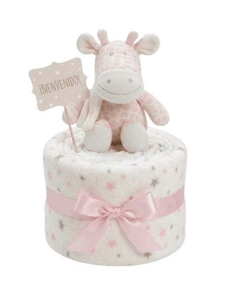 Tarta de pañales jirafa